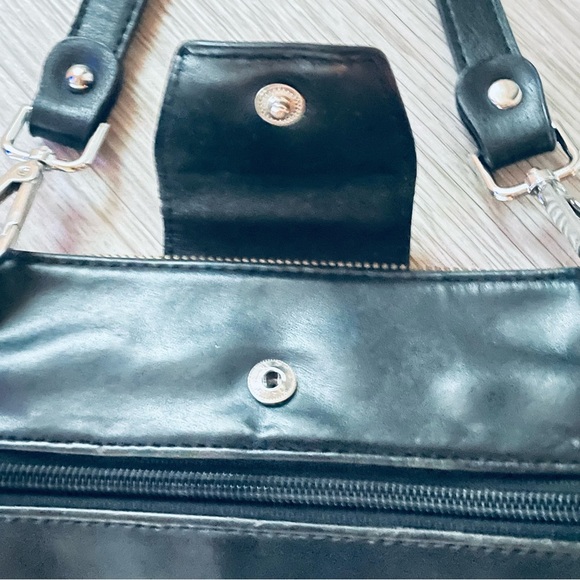 DANIER BLACK LEATHER VINTAGE CROSSBODY SHOULDER WOMEN BAG - Picture 5 of 17